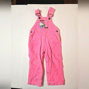 Vintage Hello Kitty Pink Corduroy Overalls for Kids